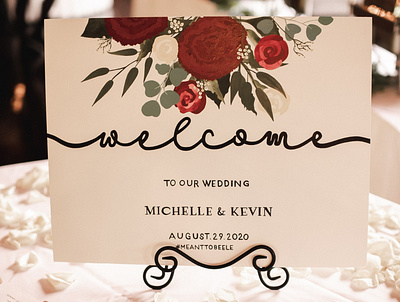 Pocono Wedding - Welcome Sign acrylic design flat hand lettering illustration illustration board painting poconos signage wedding