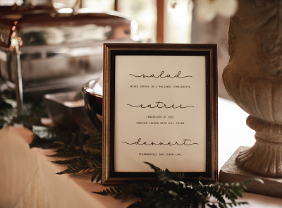 Poconos Wedding - Dinner Menu adobe illustrator branding design graphic design poconos signage vector wedding