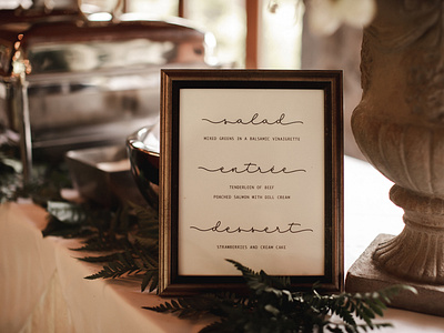 Poconos Wedding - Dinner Menu