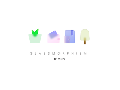 Glassmorphism icons design icons illustration minimal ui ux vector