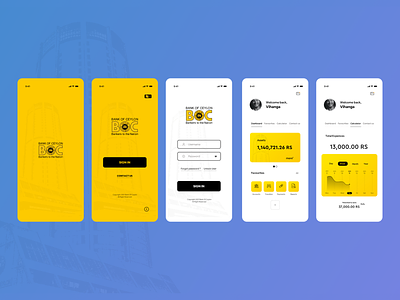 BOC - B APP Concept app design minimal mobile banking sri lanka ui