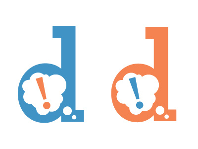 Logo Concept v1.1 blue cloud d logo orange