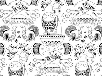 The Owl and the Pussycat - repeat pattern