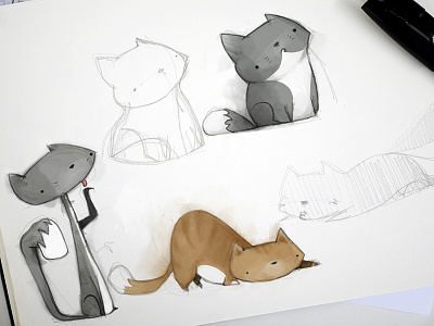Cats - work in progress animals cat cats characters drawing hand drawing sketch