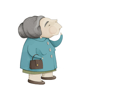 Old Woman - work in progress character childrens illustration hand drawn person wacom woman