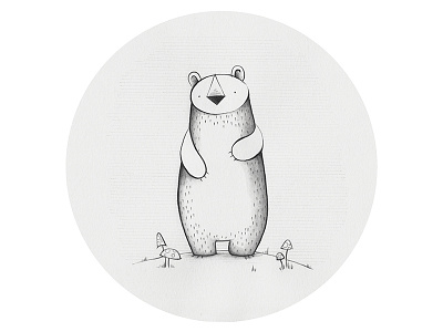 Little Bear animal bear character childrens illustration forest hand drawing illustration watercolour