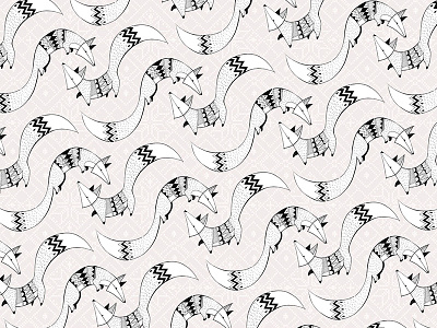 Foxes - Repeat animals fox hand drawn pastels pattern repeat pattern