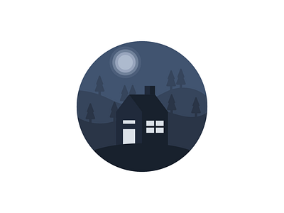 Lonelii aqil art dark design forest house inkscape landscape lonely moon night vector