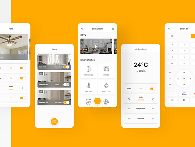SSHome - Mobile App UI Kit app mobile app mobile app design smart home app smarthome ui ui ux ui design uidesign uiux