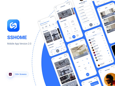 SSHome Version 2.0 - Smart Home Mobile App UI Kit app design mobile app mobile app design mobile apps smart home app ui design ui kit ui kit design ui kits uidesign uikits uiux