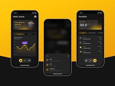 Goldia - Gold Trading Mobile App app design gold gold trading mobile app ui ui ux ui design uidesign uiux