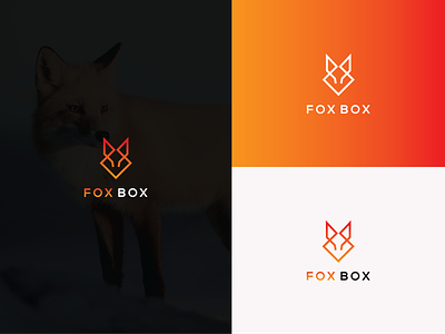 fox box logo design concept art branding design flat icon illustration illustrator logo minimal vector