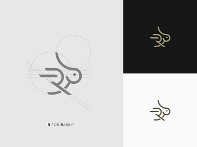R for Rabbit art branding design flat icon illustration illustrator lettering lineart logo typography vector