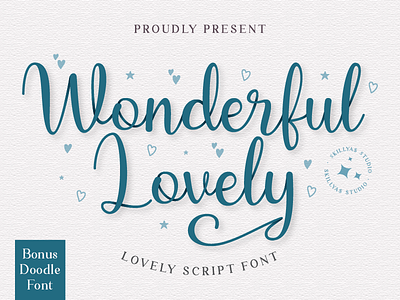 Wonderful Lovely Script Font art branding design illustrator logo script font typography vector