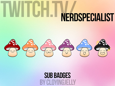 Mushroom Twitch Sub Badges badges emote emotes mushroom sub twitch