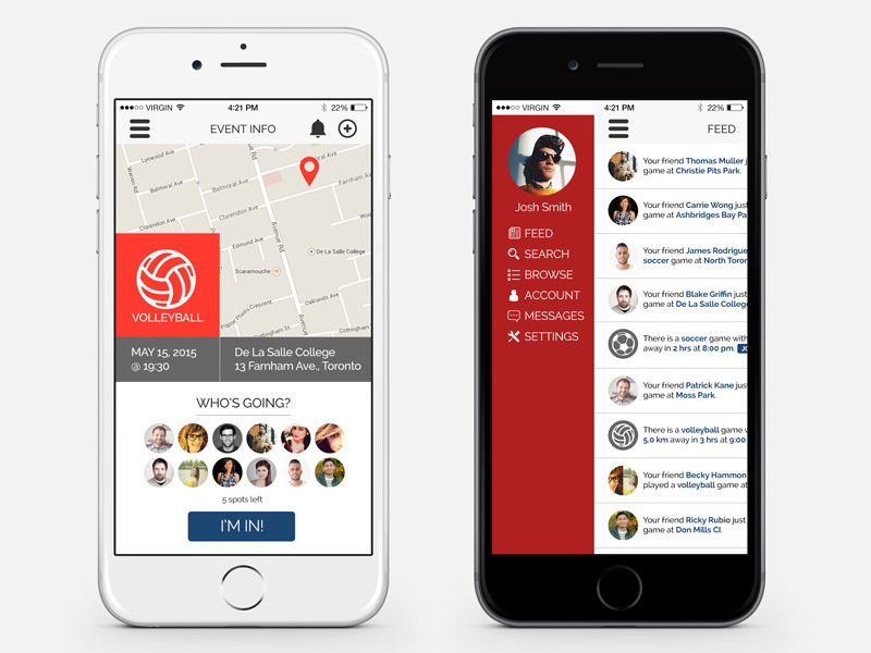 Sports & Events App UI by Timothy Li on Dribbble