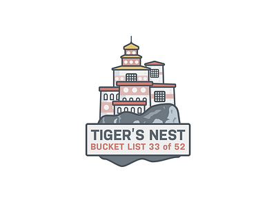 Tiger's Nest bhutan illustration line lineart outline temple tigers nest travel