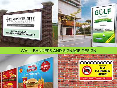 Wall Banner & Sign Board Design by Dammike Jayaweera on Dribbble