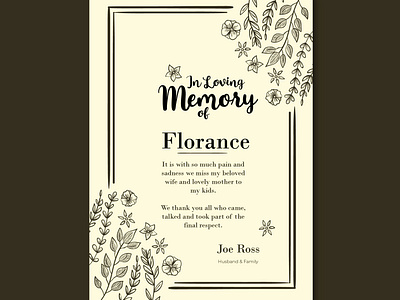 Funeral Card design