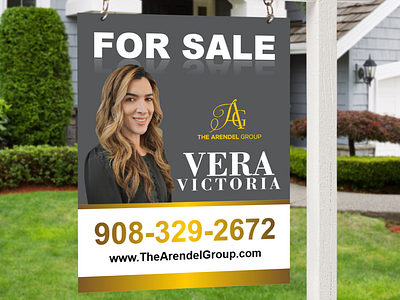 Real estate yard sign board