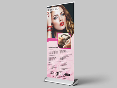 Salon Rollup Banner coreldraw high quality banner illustrator makeup banner mockup photoshop print ready banner rollup banner salon banner