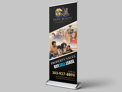 Property Sales Rollup banner 3d mockup buy lease photoshop print qualilty real estate banner rollup banner sell sign board sign design