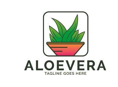 aloevera plant logo branding design icon illustration logo logo design plant vector