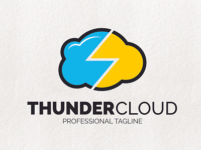 thunder cloud logo brand branding design illustration logo logo design logotype vector