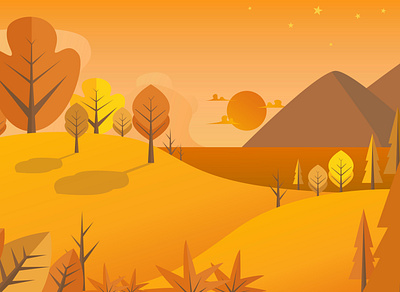 autumn gradient illustration autumn gradient illustration painting vector