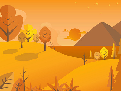 autumn gradient illustration