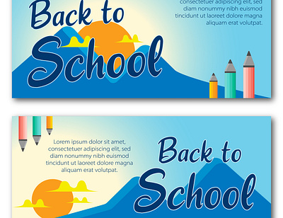 back to school banner ads banner banner design branding design illustration logo design vector web