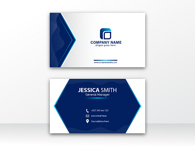 elegant blue white business card blue brand business business card company design flyer illustration vector