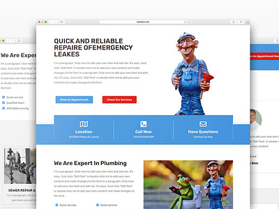 Download Free Plumber Elementor Template app branding design elementor elementor templates icon illustration logo typography ux vector web web design