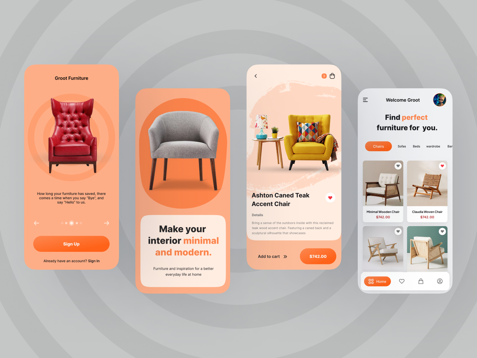 Furniture App by Kemil Ramani on Dribbble