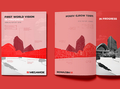 Megawide annual report design graphic design illustration mockup