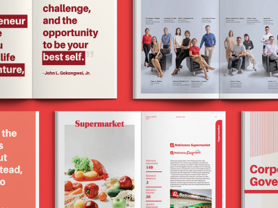 Robinsons Retails Holdings Inc. annual report design graphic design illustration mockup