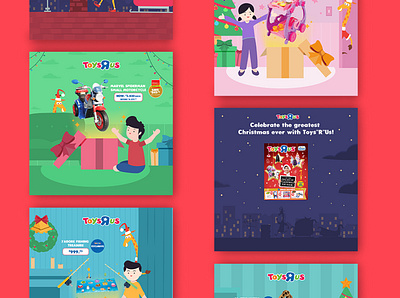 Toys R Us Christmas Campaign design graphic design illustration mockup social media post