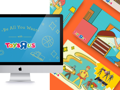 Toys R Us Summer Campaign design graphic design illustration mockup social media post