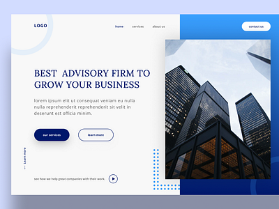 business website landing page.