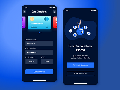 Credit Card Checkout - daily ui 002 2020 app app design credit card credit card checkout dailyui dailyuichallenge dark design flat inspiration minimal mobile app ui ux