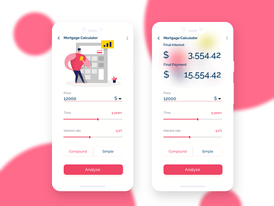 Mortgage calculator - daily ui 004 2020 app design calculator dailyui design flat inspiration minimal mobile app mobile design mortgage calculator ui ux