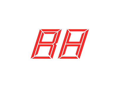 RH88 88 digital icon initial letter logo monogram number red rh rh88 segment