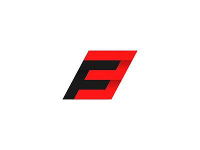 F3 black f3 gradient icon letter logo monogram red shadow two tone