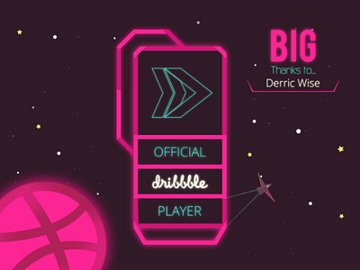 Official(ly) dribbble player dribbble flatdesign illustration inkscape invited mission complete neon pink planet scenery scifi space