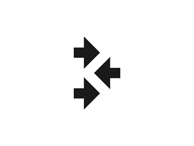 K alphabet arrow black brand direction icon inkscape k logo negative space smart logo