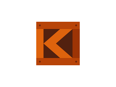 K for Kotak alphabet box brand brown crate inkscape k kotak logo smart logo square