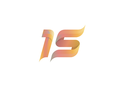 15 15 15th 3d fifteen fifteenth gradient inkscape logo number orange soft color warm