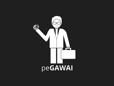 peGAWAI black case gadget glasses handphone icon illustration inkscape logo pegawai symbol white