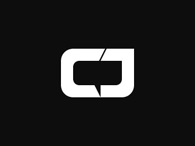 CJ art brand branding chat cj design icon logo logogram logos negative space typography