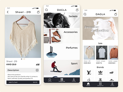 Clothing Store App app clothes design fashion minimal redesign ui ux